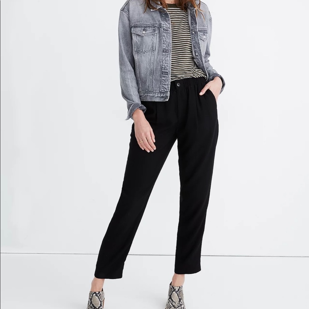 NWOT Madewell Black Soft Tapered Pants